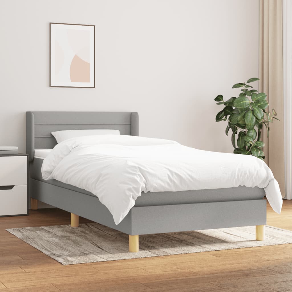 Giroletto a Molle con Materasso Grigio Chiaro100x200 cm Tessuto | homemem39