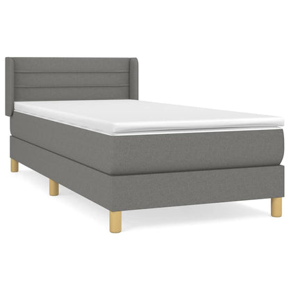 Giroletto a Molle con Materasso Grigio Scuro 100x200 cm Tessuto | homemem39