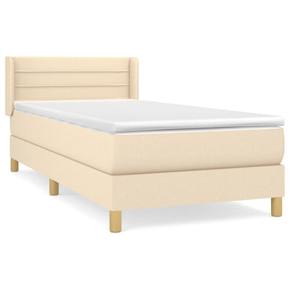 Giroletto a Molle con Materasso Crema 100x200 cm in Tessuto | homemem39
