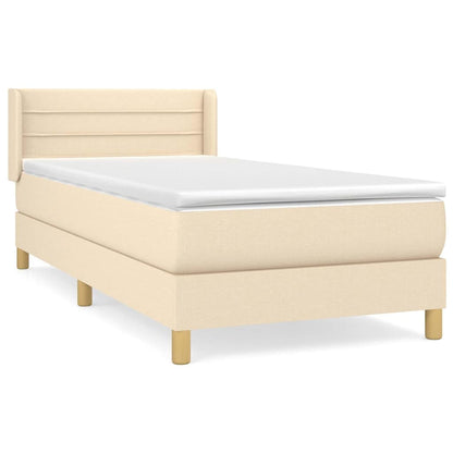 Giroletto a Molle con Materasso Crema 100x200 cm in Tessuto