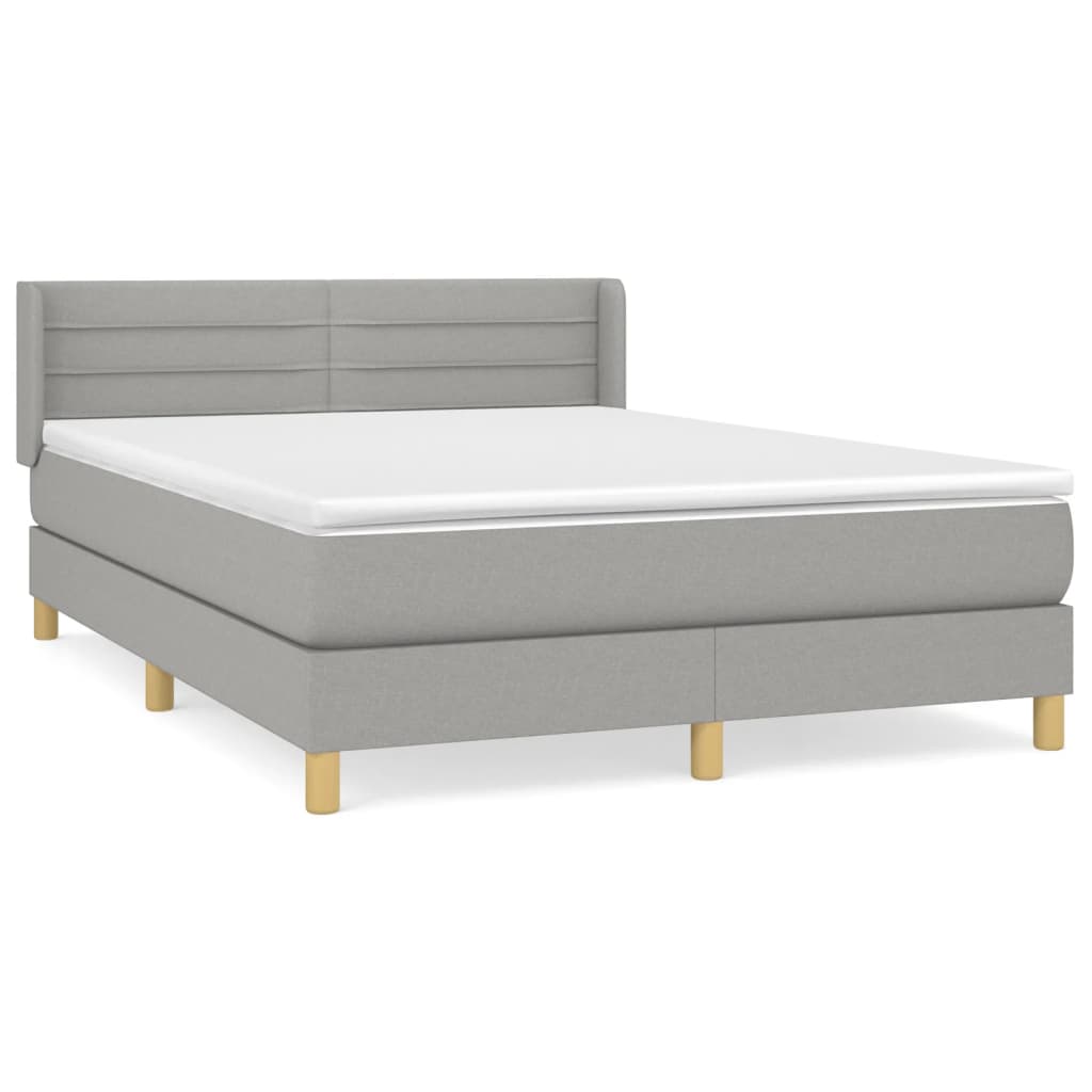 Giroletto a Molle con Materasso Grigio Chiaro 140x190cm Tessuto | homemem39