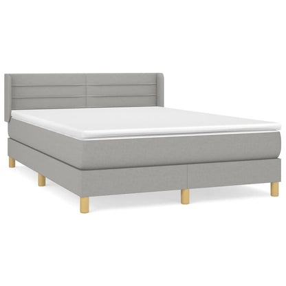 Giroletto a Molle con Materasso Grigio Chiaro 140x190cm Tessuto | homemem39