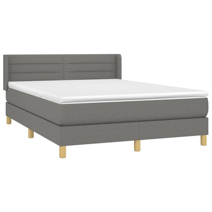 Giroletto a Molle con Materasso Grigio Scuro 140x190 cm Tessuto | homemem39