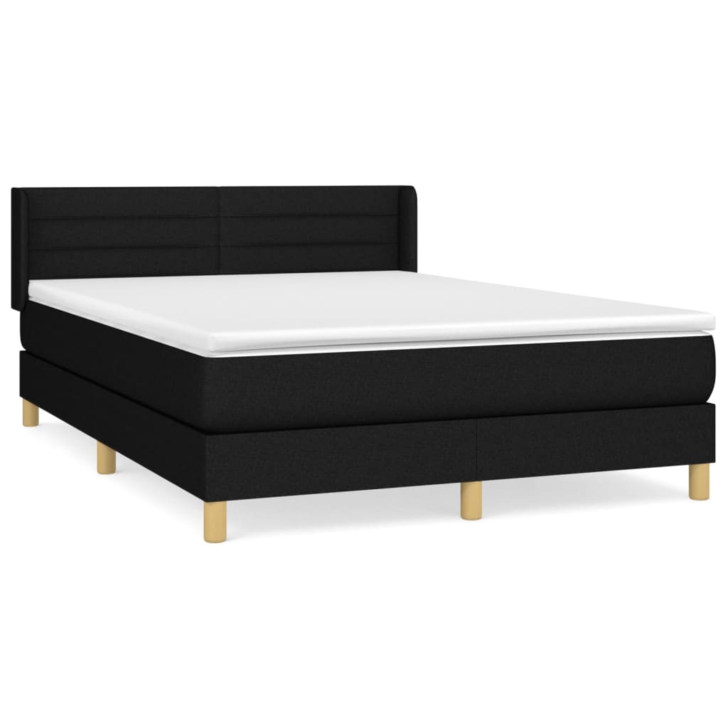 Giroletto a Molle con Materasso Nero 140x190 cm in Tessuto | homemem39