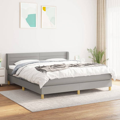 Giroletto a Molle con Materasso Grigio Chiaro160x200 cm Tessuto | homemem39
