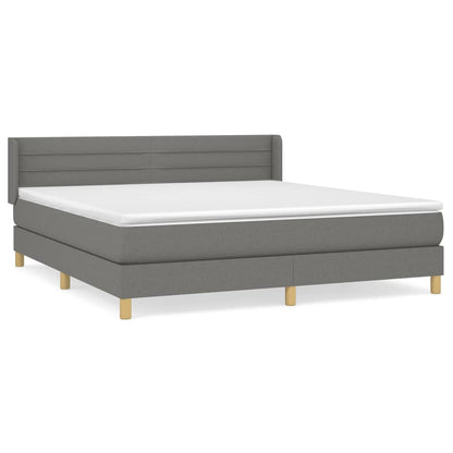 Giroletto a Molle con Materasso Grigio Scuro 160x200 cm Tessuto | homemem39