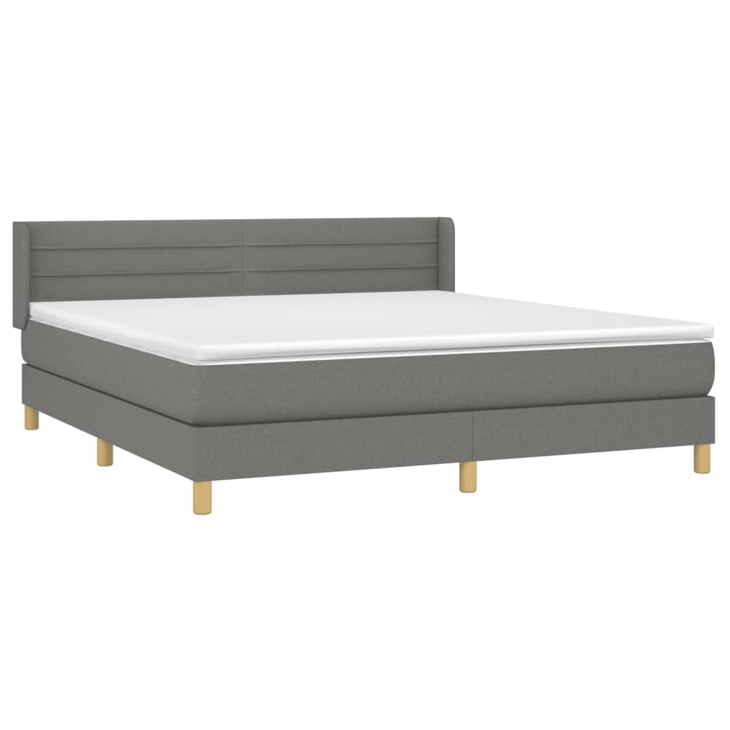 Giroletto a Molle con Materasso Grigio Scuro 160x200 cm Tessuto | homemem39