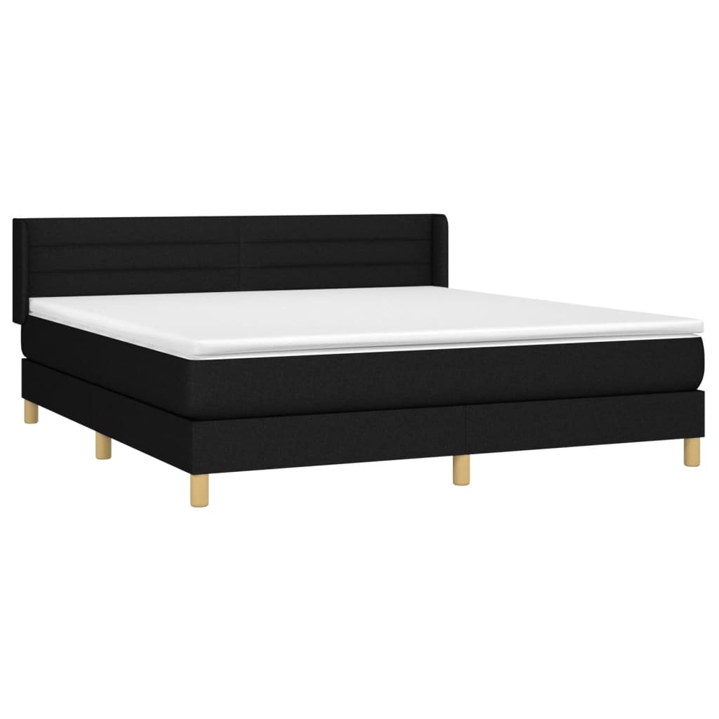 Giroletto a Molle con Materasso Nero 160x200 cm in Tessuto | homemem39