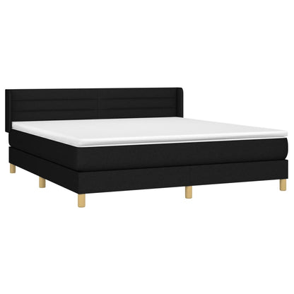 Giroletto a Molle con Materasso Nero 160x200 cm in Tessuto | homemem39