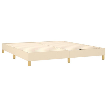Giroletto a Molle con Materasso Crema 160x200 cm in Tessuto