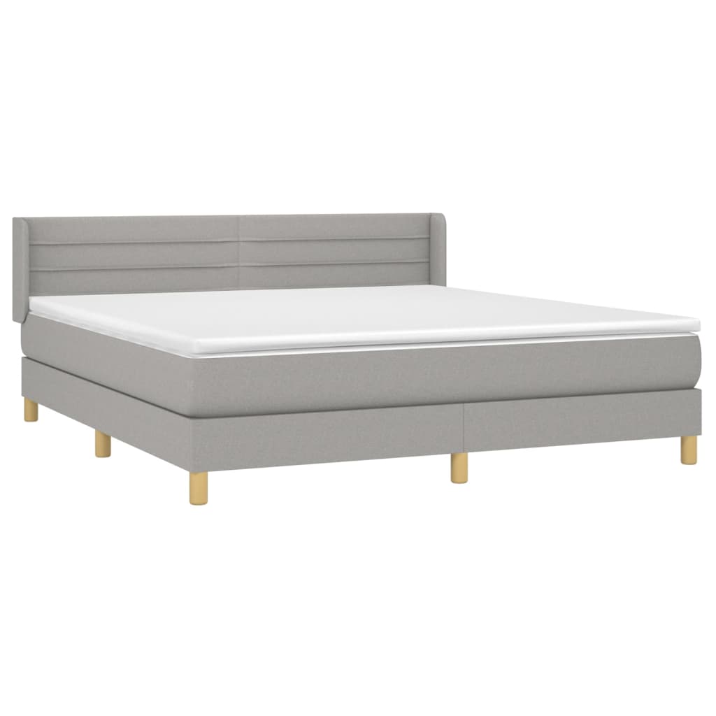 Giroletto a Molle con Materasso Grigio Chiaro180x200 cm Tessuto | homemem39