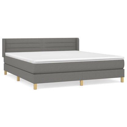 Giroletto a Molle con Materasso Grigio Scuro 180x200 cm Tessuto | homemem39