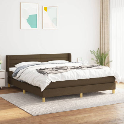 Giroletto a Molle con Materasso Marrone Scuro 180x200cm Tessuto | homemem39