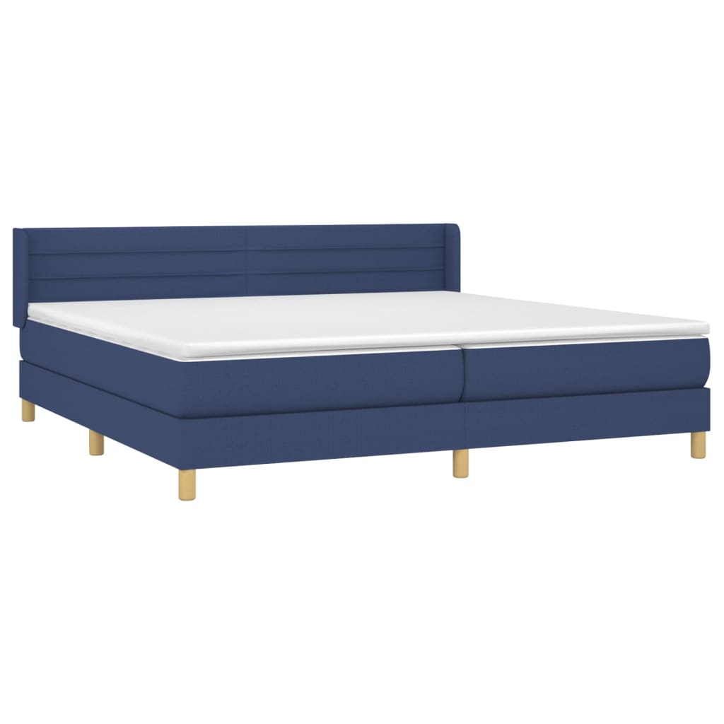 Giroletto a Molle con Materasso Blu 200x200 cm in Tessuto | homemem39