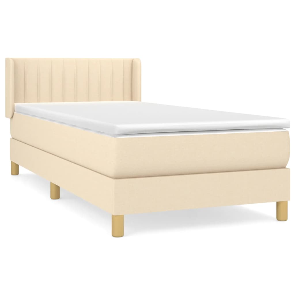 Giroletto a Molle con Materasso Crema 80x200 cm inTessuto | homemem39