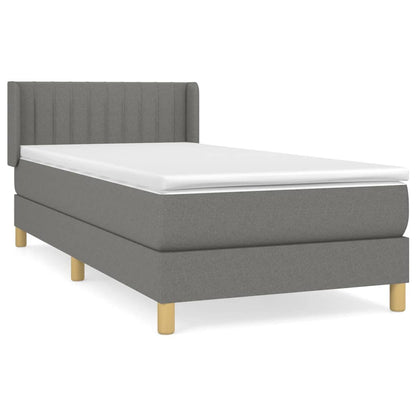 Giroletto a Molle con Materasso Grigio Scuro 90x190 cm Tessuto | homemem39
