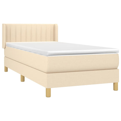 Giroletto a Molle con Materasso Crema 90x190 cm in Tessuto | homemem39