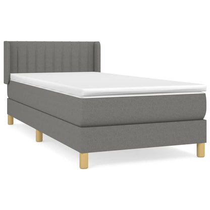 Giroletto a Molle con Materasso Grigio Scuro 90x200 cm Tessuto | homemem39