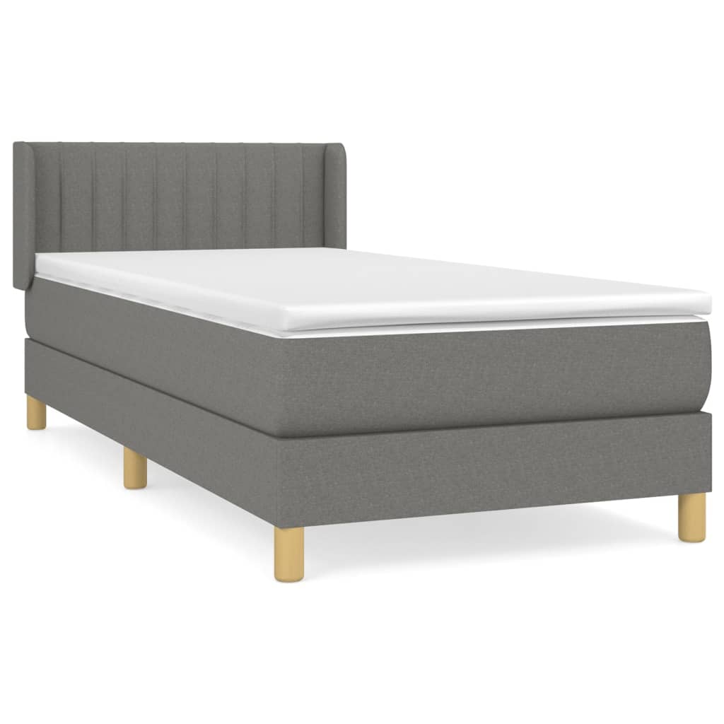 Giroletto a Molle con Materasso Grigio Scuro 100x200 cm Tessuto | homemem39