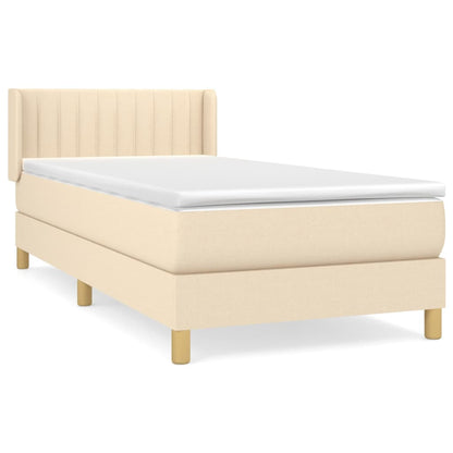 Giroletto a Molle con Materasso Crema 100x200 cm in Tessuto | homemem39