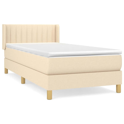 Giroletto a Molle con Materasso Crema 100x200 cm in Tessuto