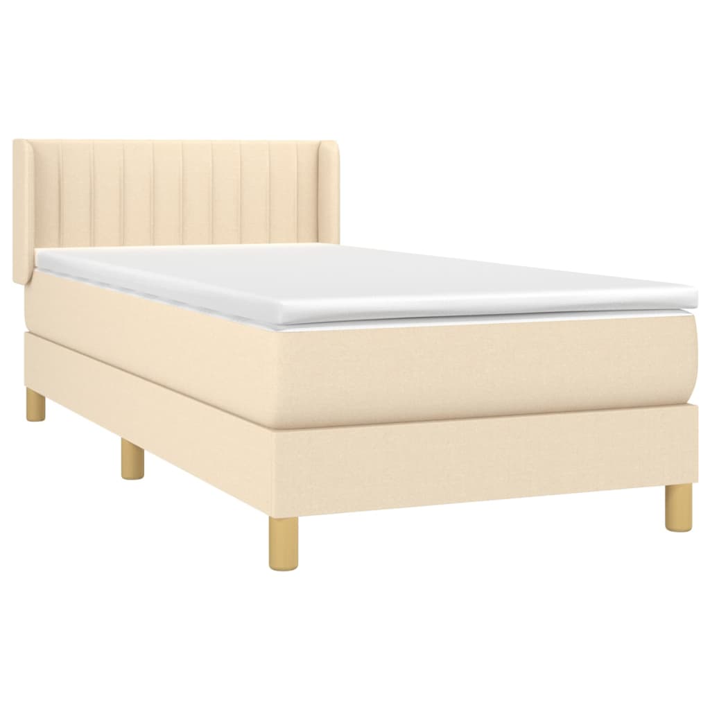 Giroletto a Molle con Materasso Crema 100x200 cm in Tessuto | homemem39