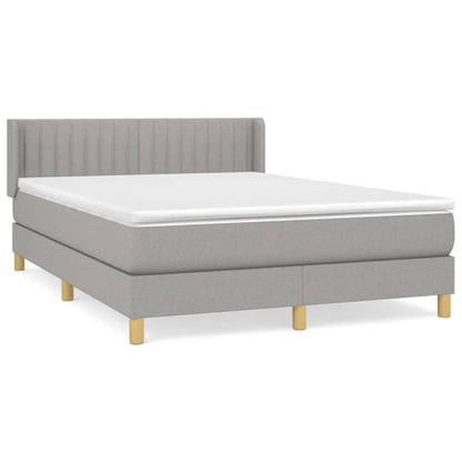 Giroletto a Molle con Materasso Grigio Chiaro 140x190cm Tessuto | homemem39