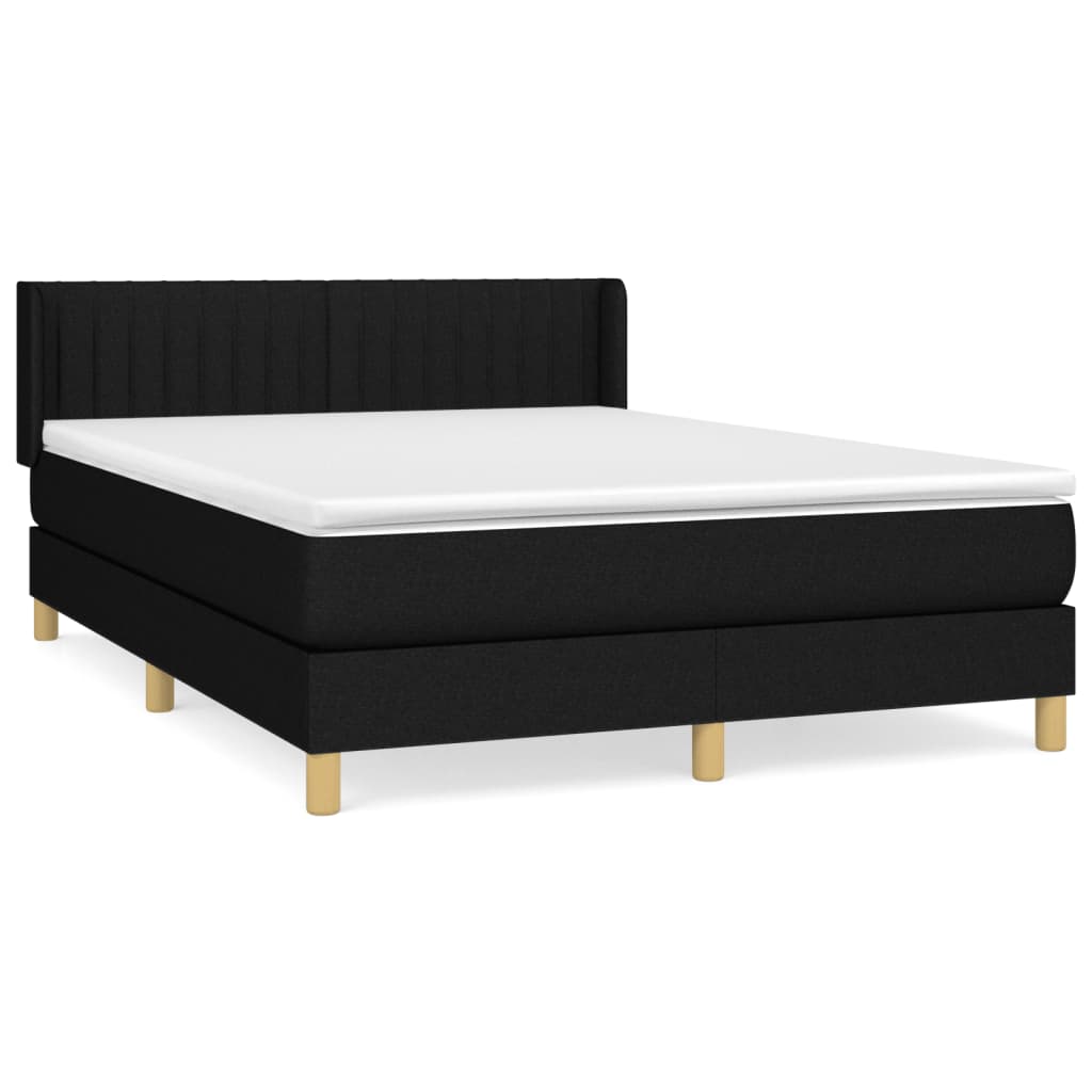 Giroletto a Molle con Materasso Nero 140x190 cm in Tessuto | homemem39