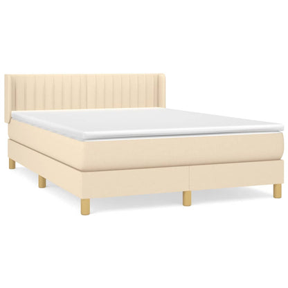 Giroletto a Molle con Materasso Crema 140x19 cm in Tessuto | homemem39