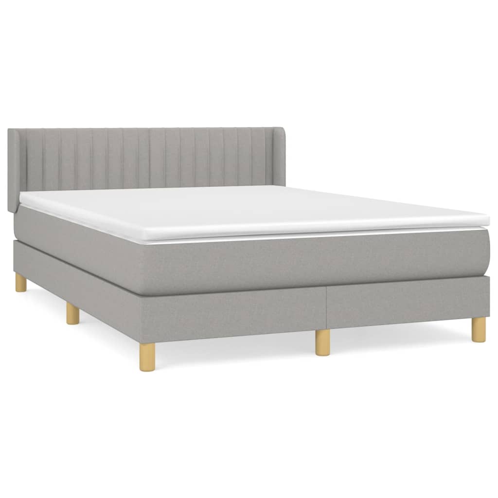 Giroletto a Molle con Materasso Grigio Chiaro 140x200cm Tessuto | homemem39