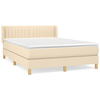 Giroletto a Molle con Materasso Crema 140x200 cm in Tessuto | homemem39