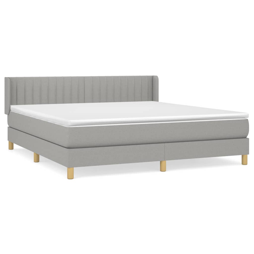 Giroletto a Molle con Materasso Grigio Chiaro160x200 cm Tessuto | homemem39