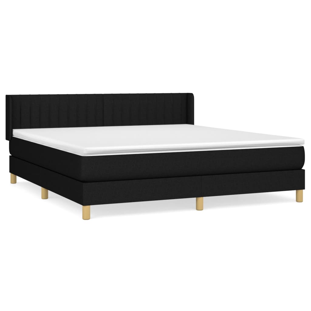 Giroletto a Molle con Materasso Nero 160x200 cm in Tessuto | homemem39