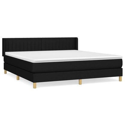 Giroletto a Molle con Materasso Nero 180x200 cm in Tessuto | homemem39