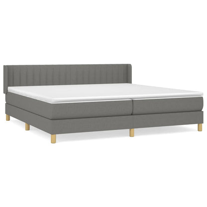 Giroletto a Molle con Materasso Grigio Scuro 200x200 cm Tessuto | homemem39