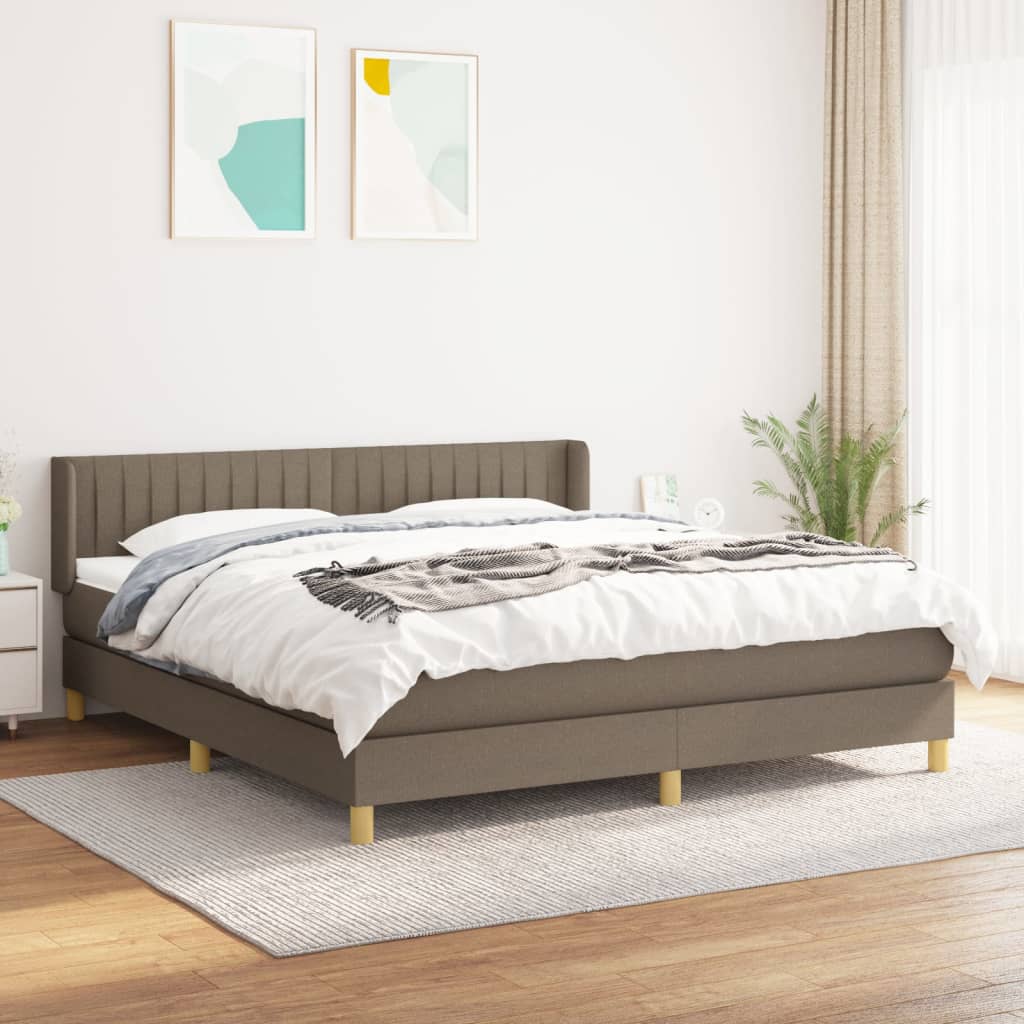 Giroletto a Molle con Materasso Tortora 200x200 cm in Tessuto | homemem39