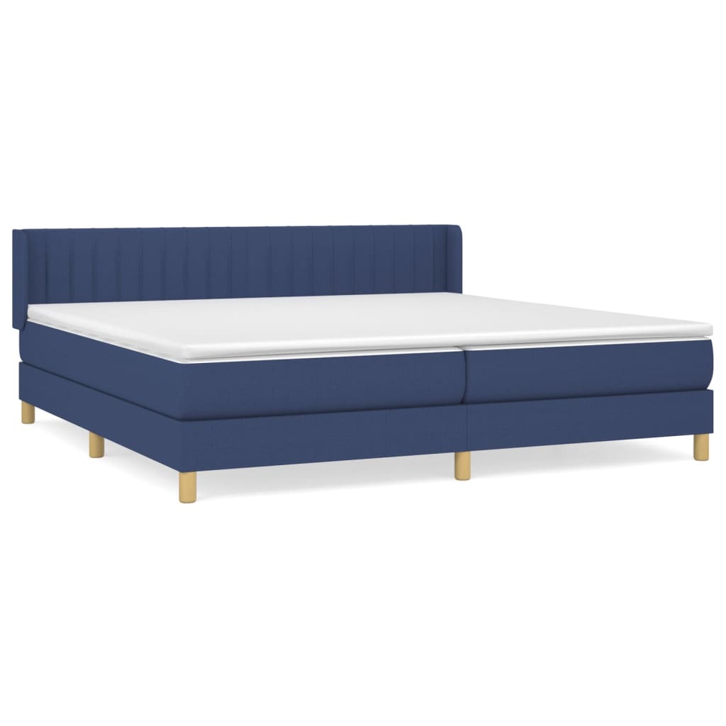 Giroletto a Molle con Materasso Blu 200x200 cm in Tessuto | homemem39