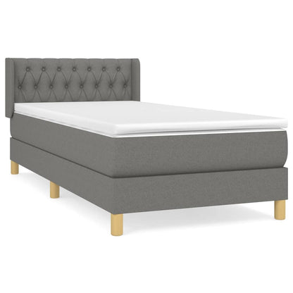 Giroletto a Molle con Materasso Grigio Scuro 90x190 cm Tessuto | homemem39