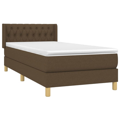 Giroletto a Molle con Materasso Marrone Scuro 90x190cm Tessuto | homemem39