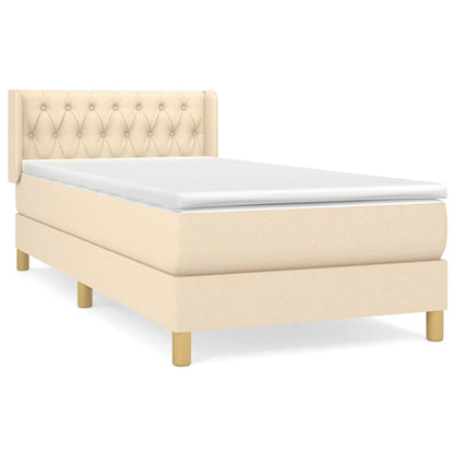 Giroletto a Molle con Materasso Crema 90x190 cm in Tessuto | homemem39
