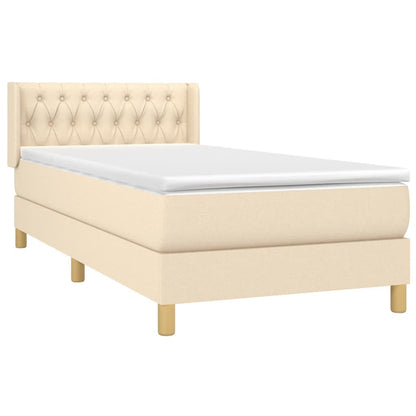 Giroletto a Molle con Materasso Crema 90x190 cm in Tessuto | homemem39
