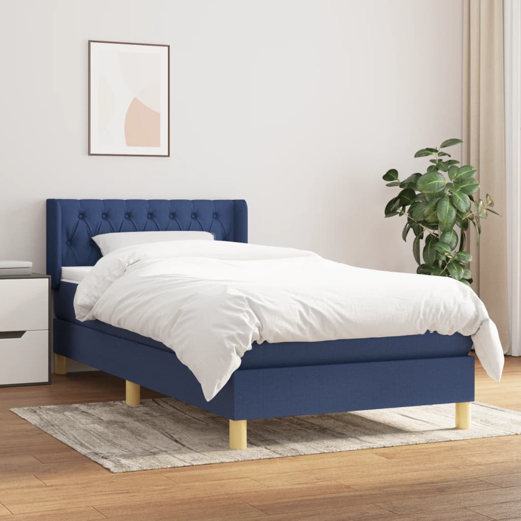 Giroletto a Molle con Materasso Blu 90x190 cm in Tessuto | homemem39