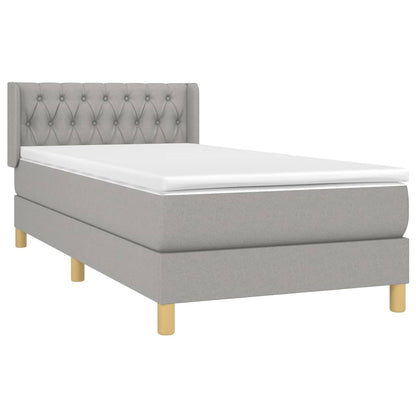 Giroletto a Molle con Materasso Grigio Chiaro 90x200 cm Tessuto | homemem39