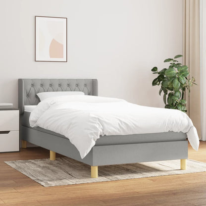 Giroletto a Molle con Materasso Grigio Chiaro 90x200 cm Tessuto | homemem39