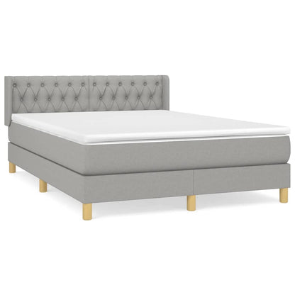 Giroletto a Molle con Materasso Grigio Chiaro 140x190cm Tessuto | homemem39