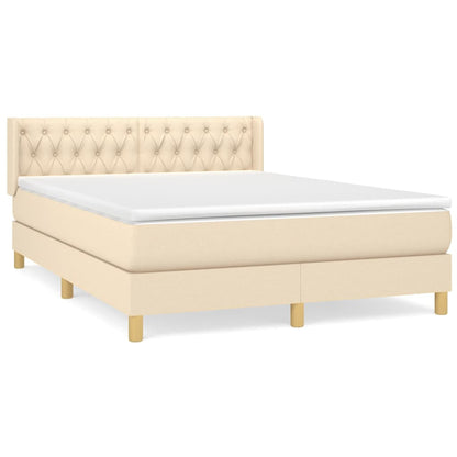 Giroletto a Molle con Materasso Crema 140x19 cm in Tessuto | homemem39