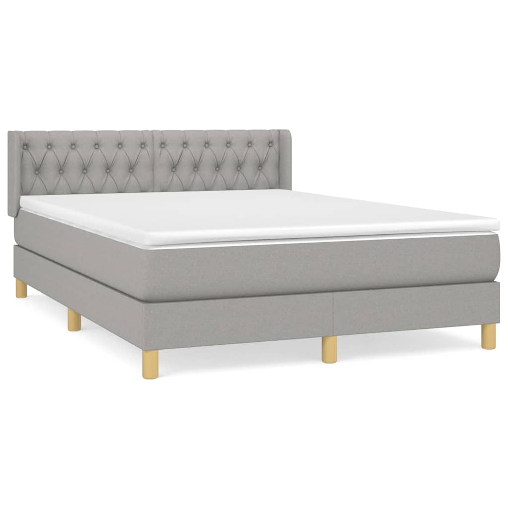 Giroletto a Molle con Materasso Grigio Chiaro 140x200cm Tessuto | homemem39