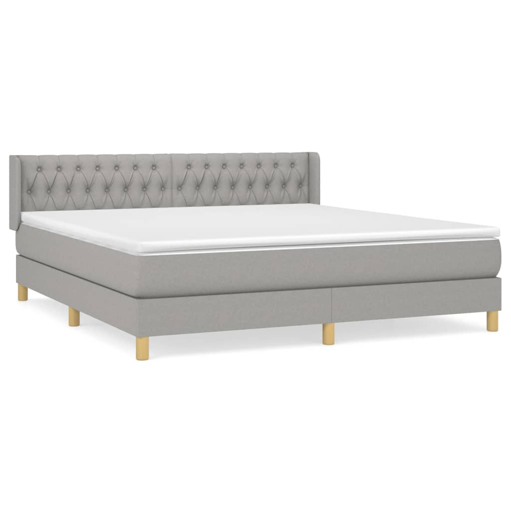 Giroletto a Molle con Materasso Grigio Chiaro180x200 cm Tessuto | homemem39