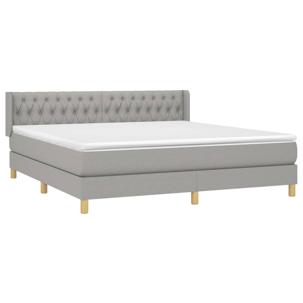 Giroletto a Molle con Materasso Grigio Chiaro180x200 cm Tessuto | homemem39