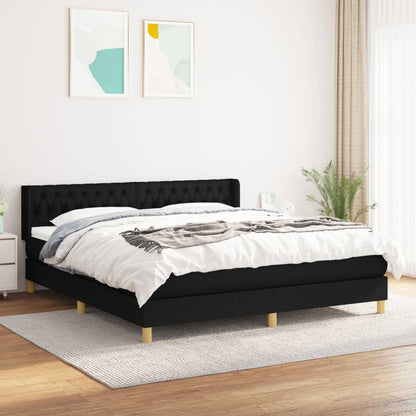 Giroletto a Molle con Materasso Nero 180x200 cm in Tessuto | homemem39